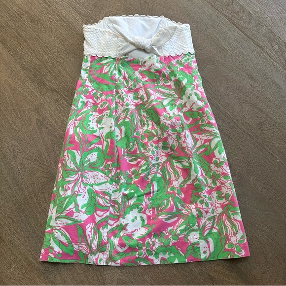 Lilly Pulitzer Strapless Sheath Dress Classic Summer 0 - Picture 2 of 8